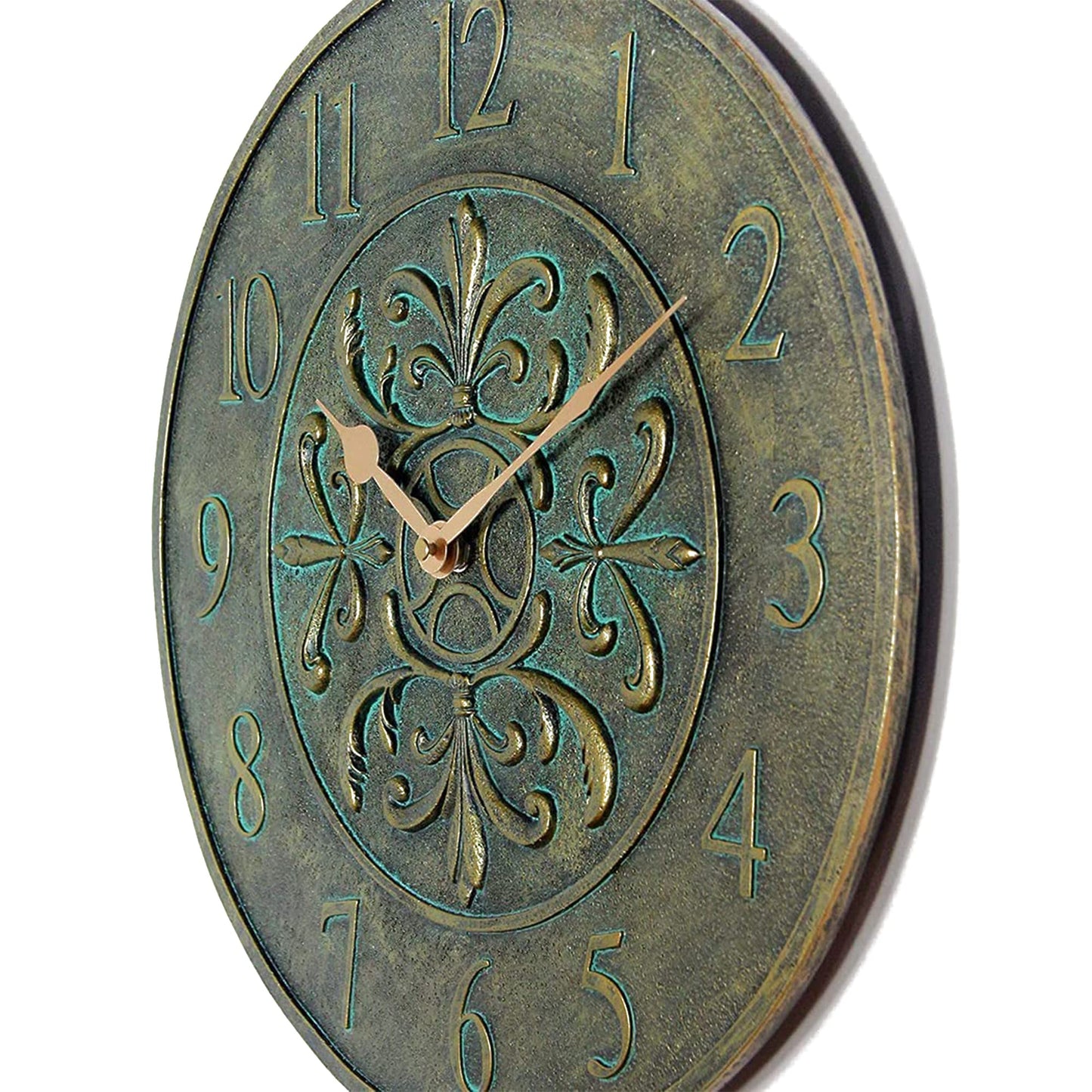 Infinity Instruments Blanc Fleur Weathered Off-White Outdoor 15-inch Analog Wall Clock
