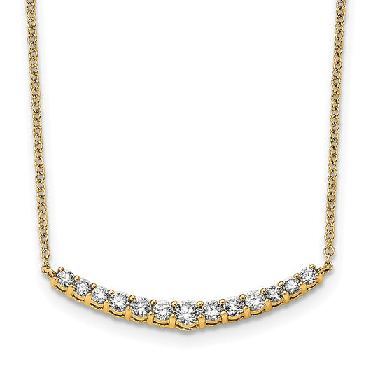 14k 1/2 carat Lab Grown Diamond VS/SI+ G+ 18 inch Fashion Bar Necklace