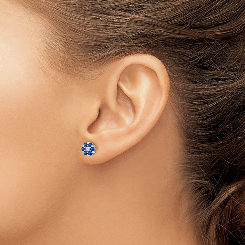 De-Ani Sterling Silver Rhodium-Plated Polished Compass Leverback Earrings