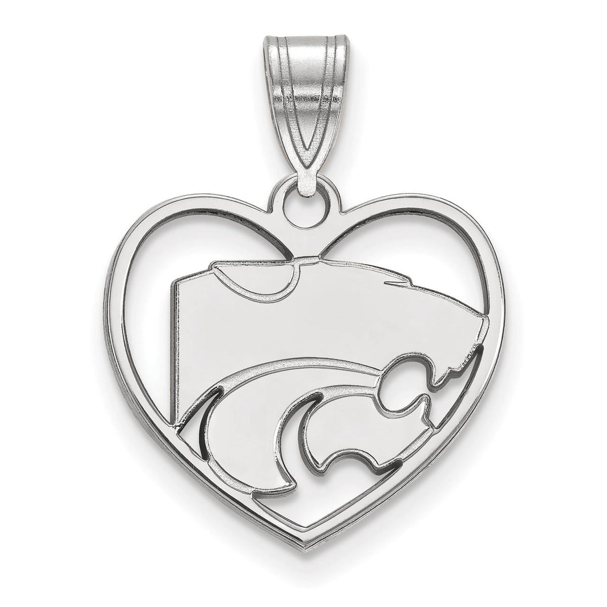Women's Kansas State Wildcats Sterling Silver Logo Heart Pendant