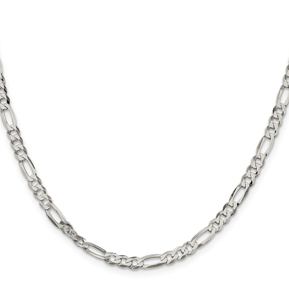 Sterling Silver 4.5mm Lightweight Flat Figaro Chain 18 Inches