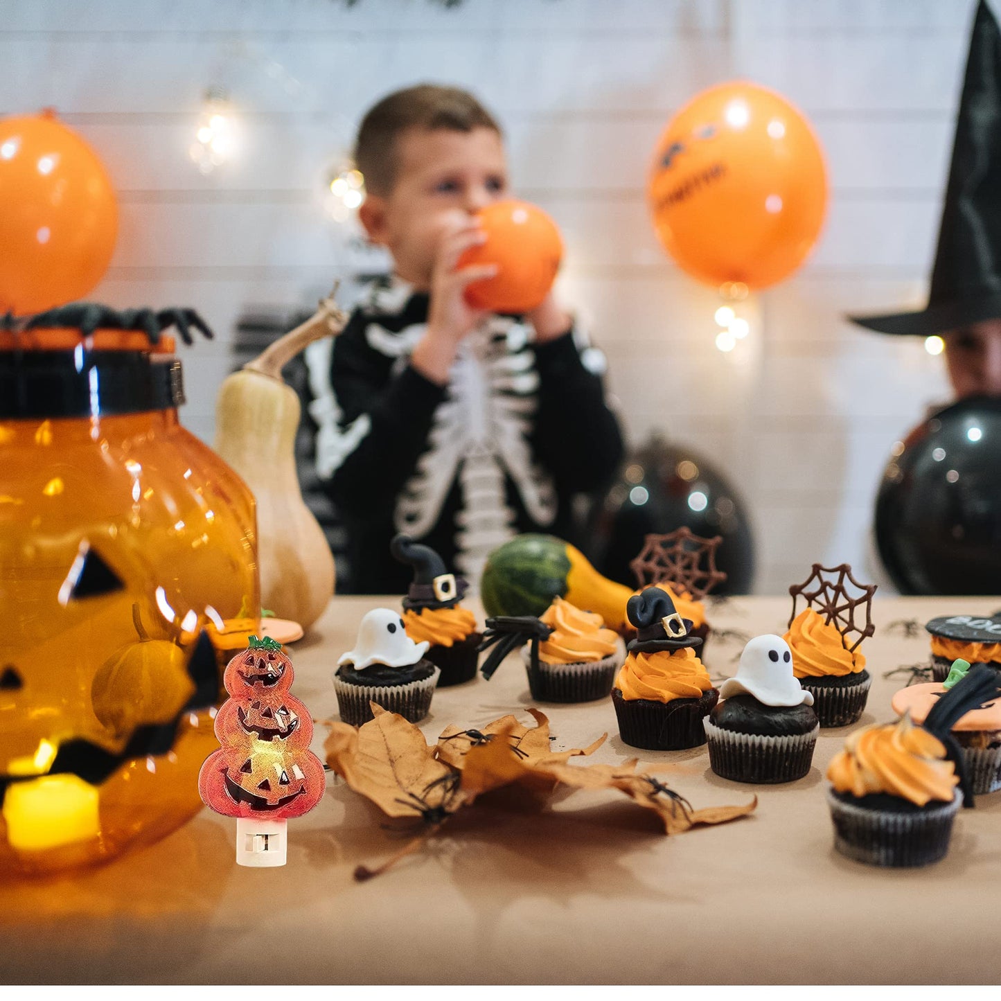Roman Triple Jack-O-Lantern Night Light Swivel Plug