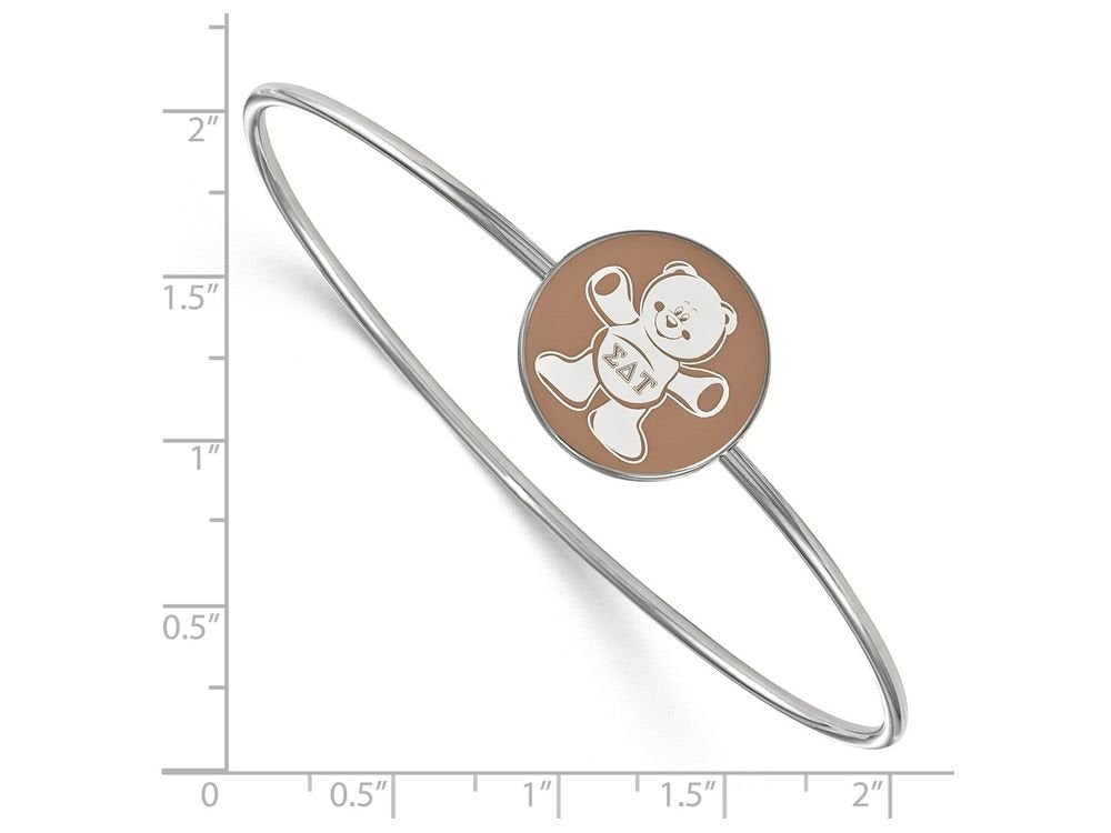 Sterling Silver Official Licensed Greek Sororities Sigma Delta Tau Enameled Slip-on Bangle