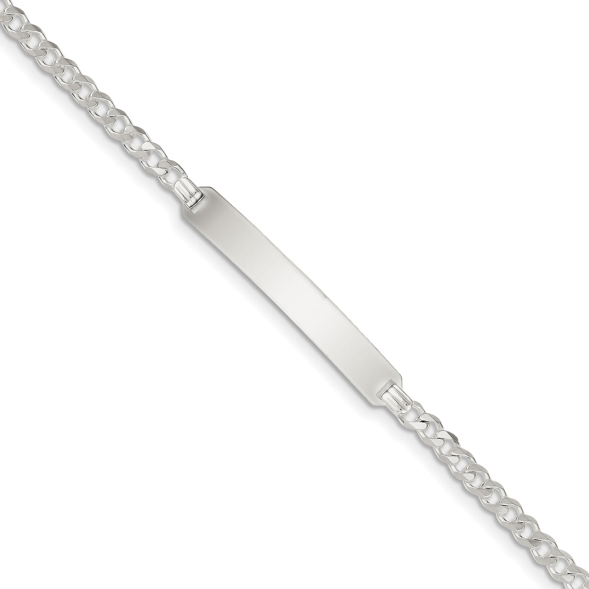 Sterling Silver Curb Link ID Bracelet QCD100