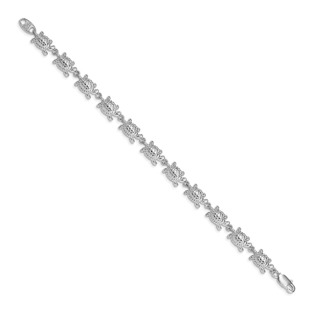 Sterling Silver Turtles Bracelet 7 inches