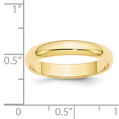 10k Yellow Gold 4mm Half Round Wedding Band Size 11.5