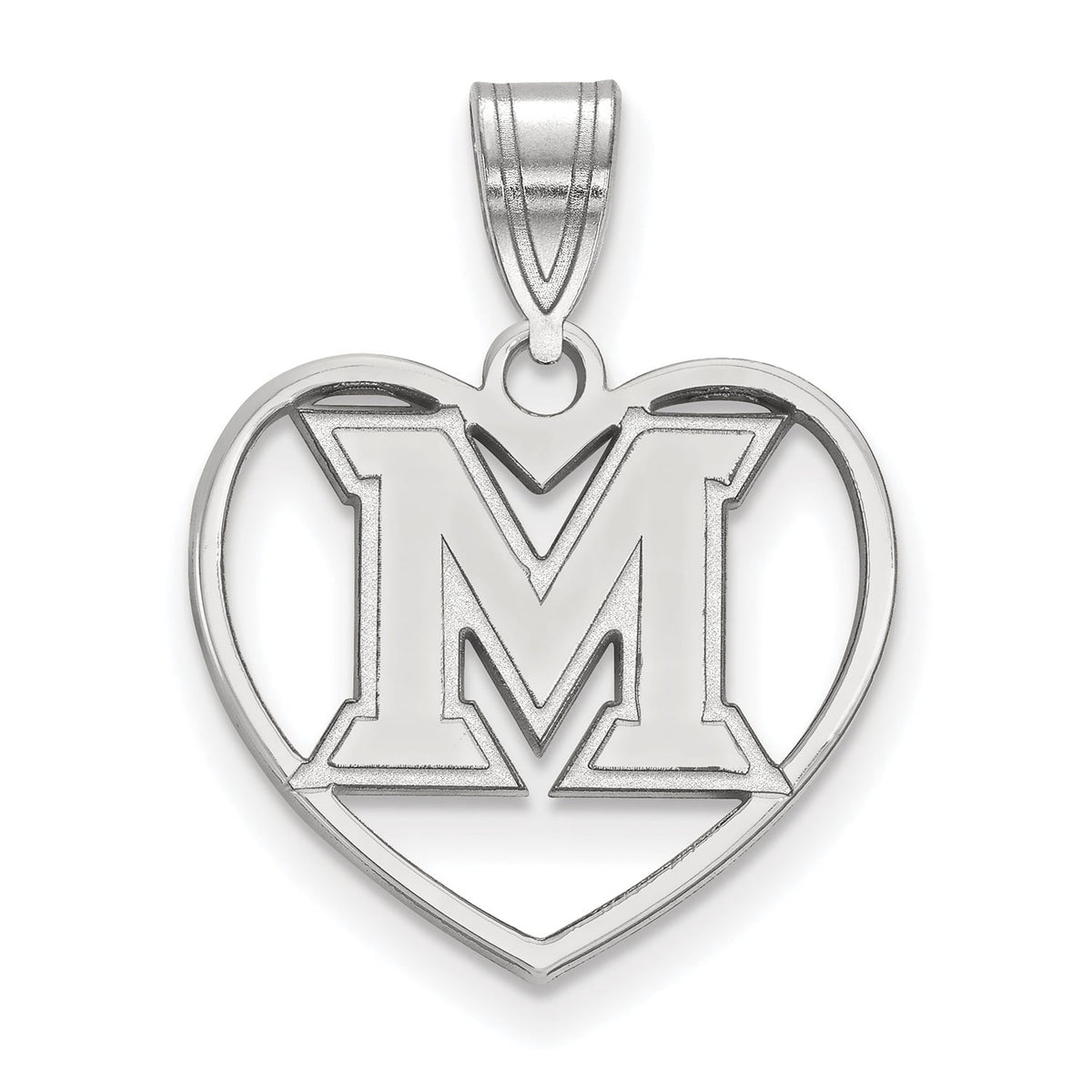 Women's Miami University RedHawks Sterling Silver Logo Heart Pendant