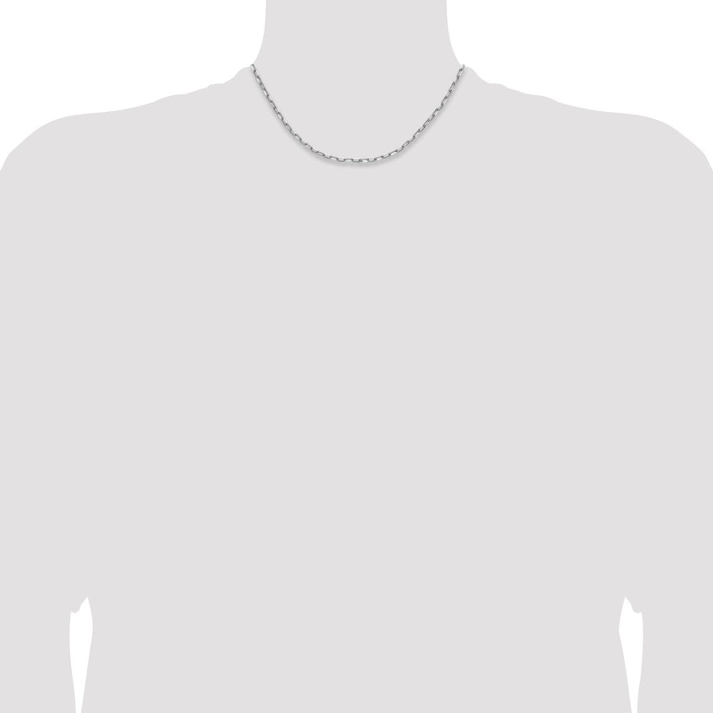 14k WG 3.0mm Solid Beveled D/C Paperclip Chain