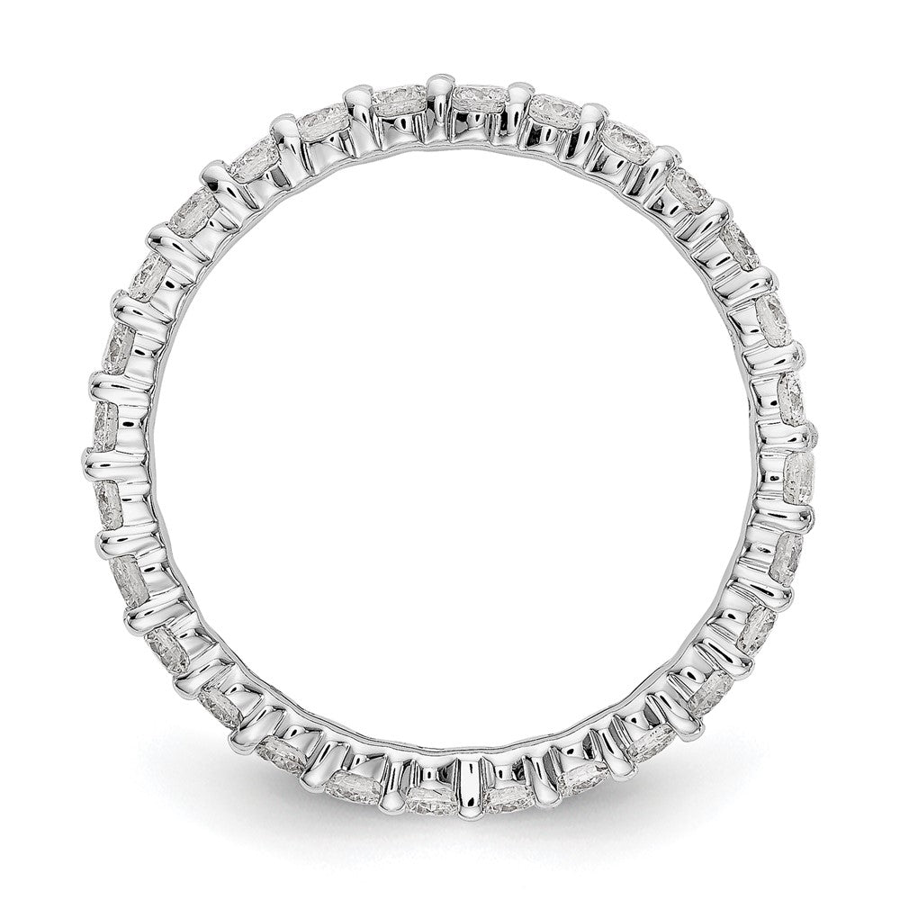 14k White Gold 1 carat Lab Grown Diamond VS/SI+ G+ Size 5 Shared Prong Eternity Band