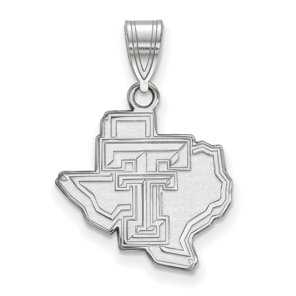 Sterling Silver Texas Tech U. Medium Logo Pendant