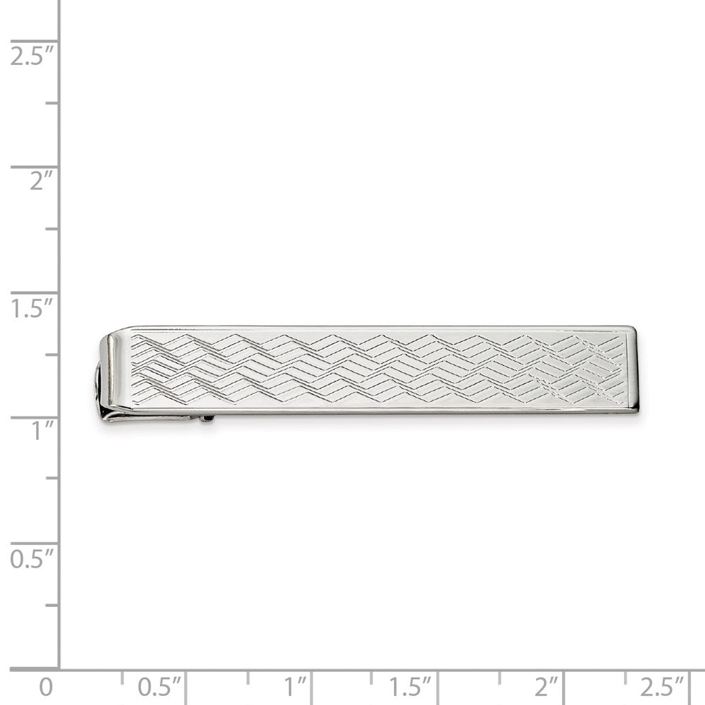 Kelly Waters Rhodium-plated Chevron Pattern Tie Bar