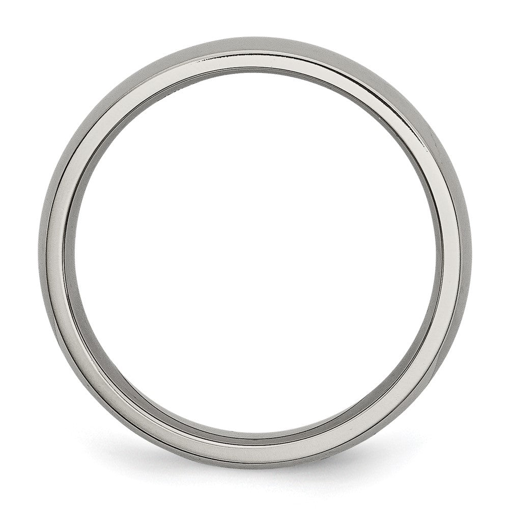 Titanium Polished 5mm Half Round Band Size - 10.5