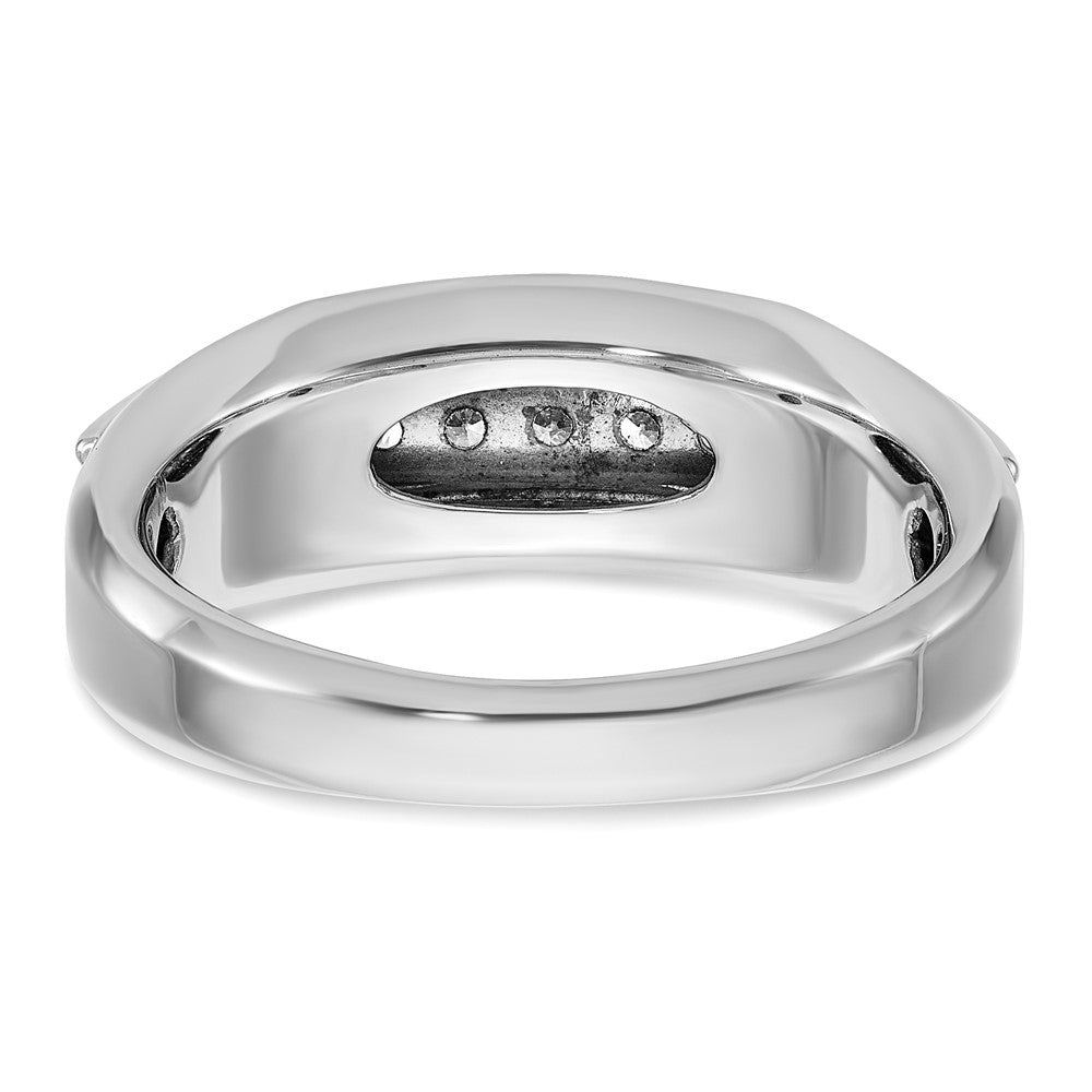 SS/GP IBGoodman Men's Polished 5-Stone CZ Ring