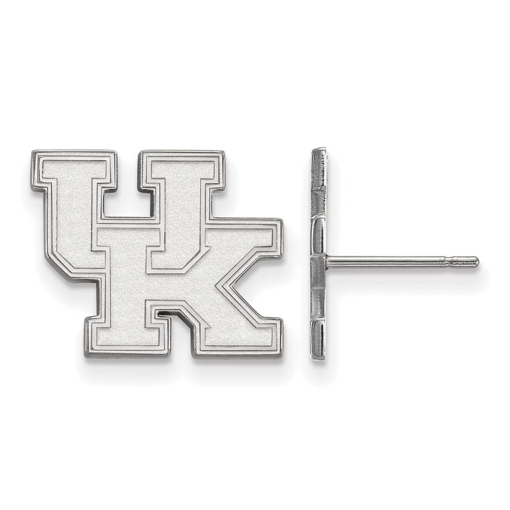 Sterling Silver Rhodium-plated LogoArt University of Kentucky U-K Small Post Earrings QSS009UK