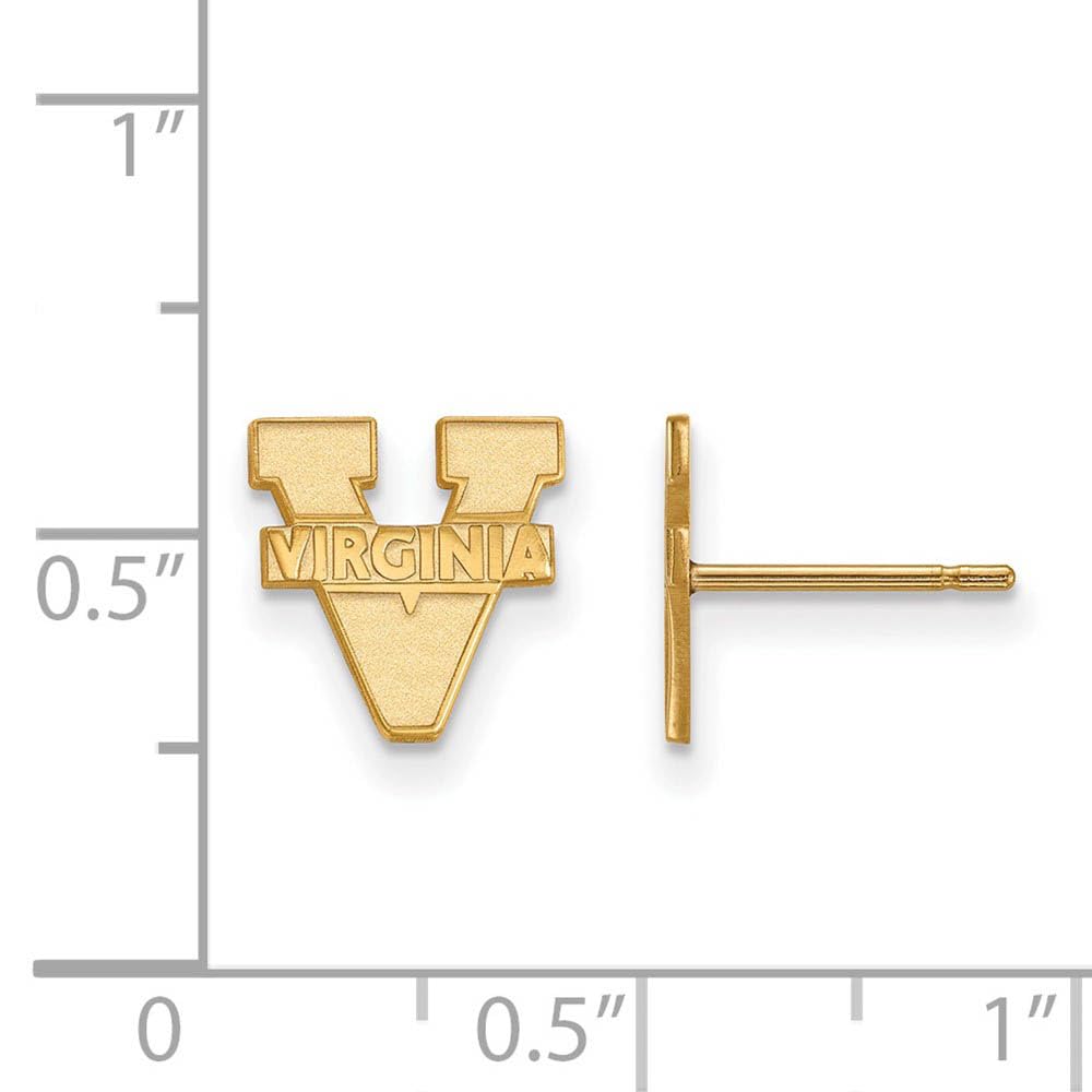 Sterling Silver Gold-plated LogoArt University of Virginia Extra Small Post Earrings QGP008UVA