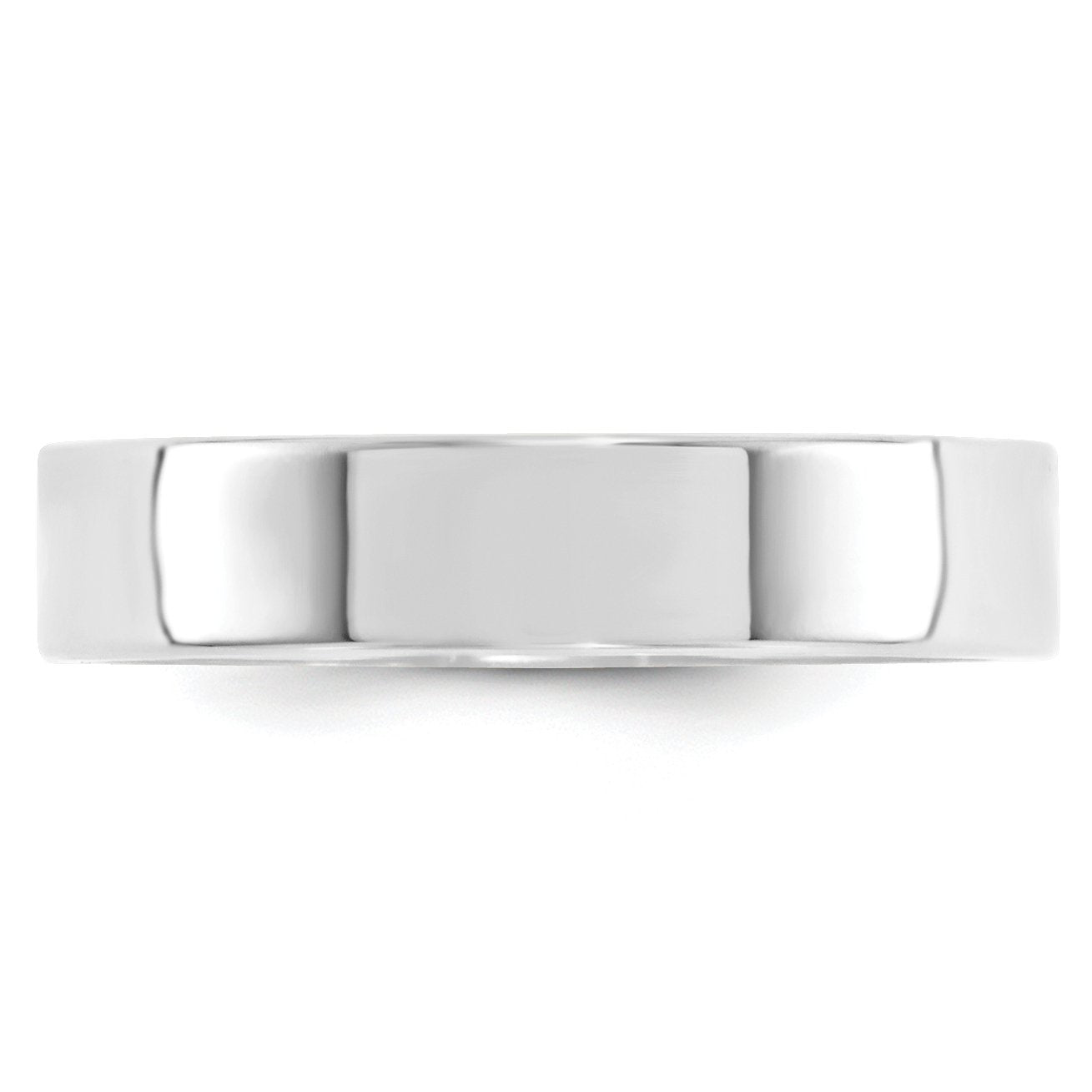 10k White Gold 5mm Standard Weight Flat Comfort Fit Wedding Band Size 10