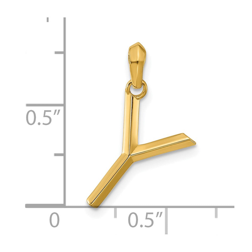 14k Yellow Gold Fancy Letter Y