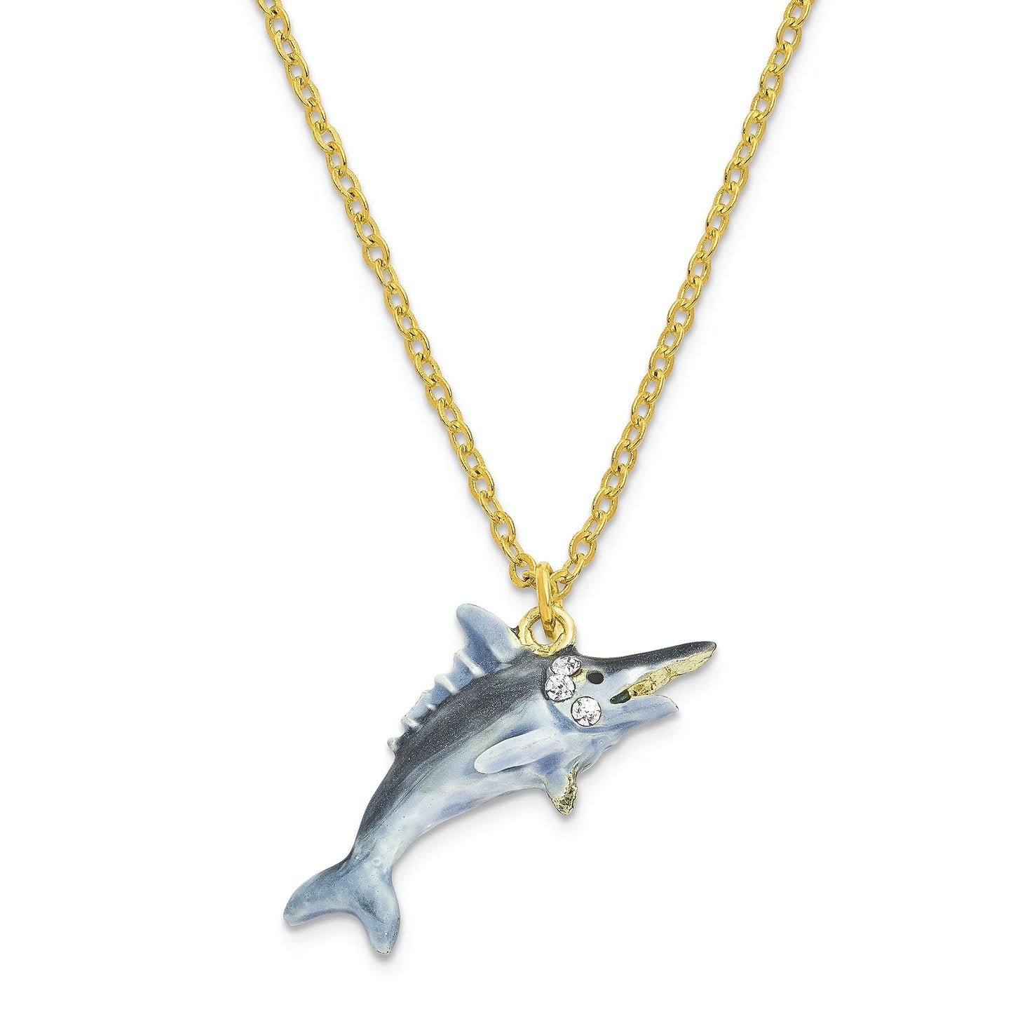 Pewter Enamel Swordfish Trinket Box