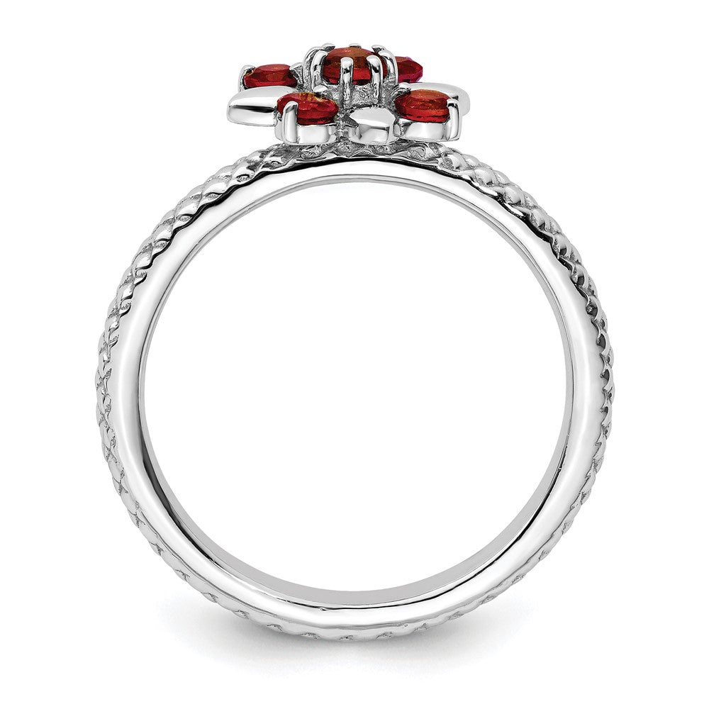Sterling Silver Stackable Expressions Garnet Ring Size -9