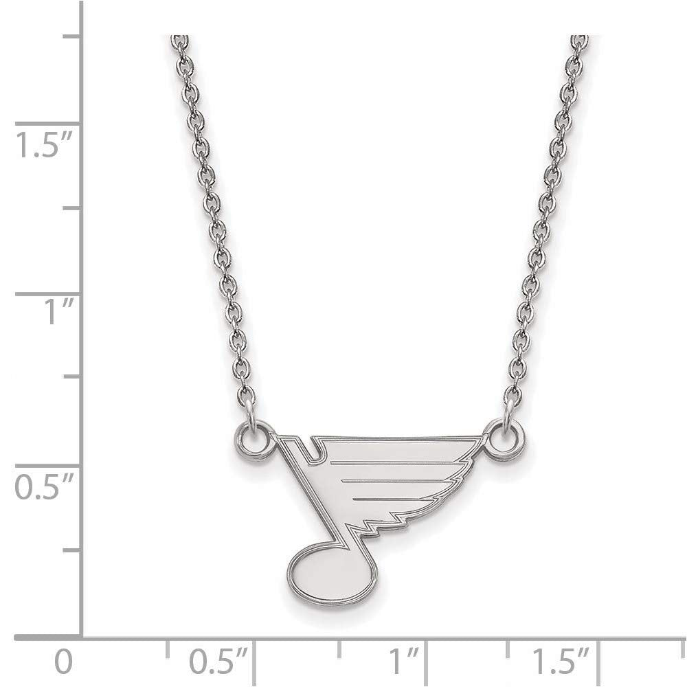 LogoArt 14K White Gold NHL LogoArt St. Louis Blues Small Pendant Necklace