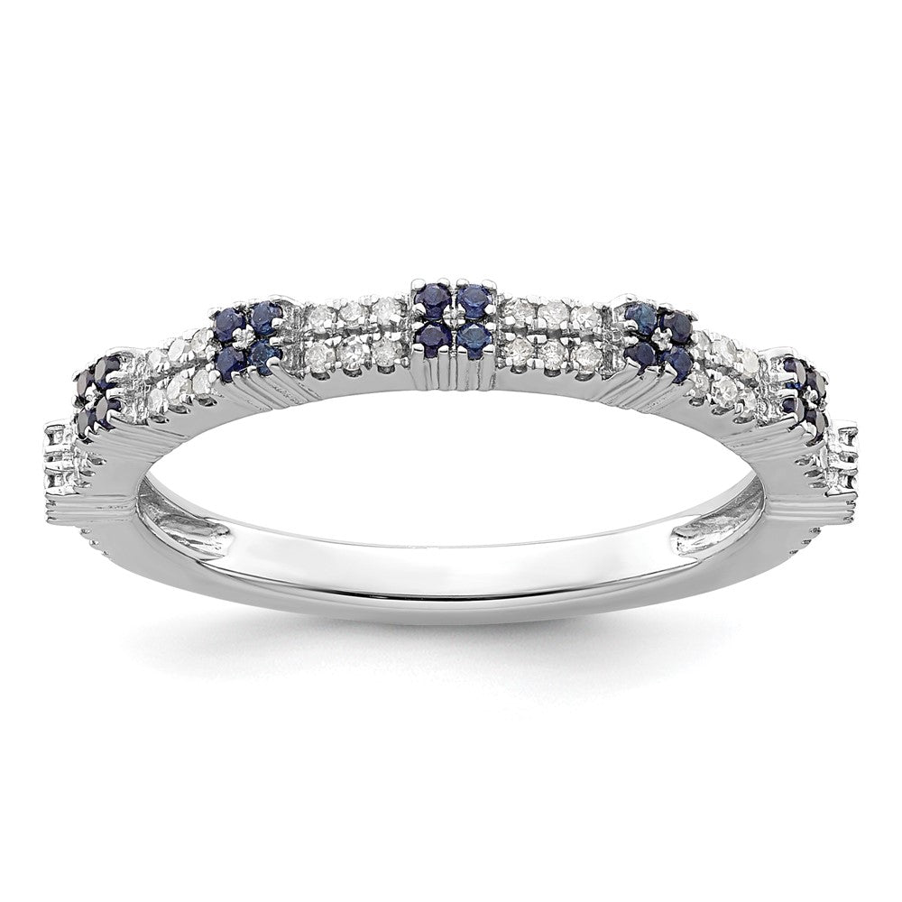 Sterling Silver Stackable Expressions Created Sapphire & Diamond Ring