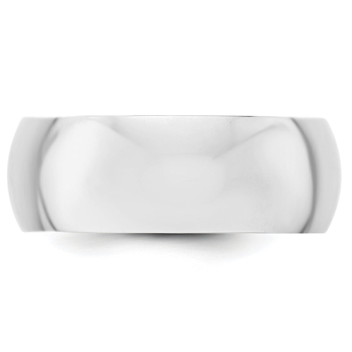 Primal Gold 10 Karat White Gold 8mm Half Round Band Size 10