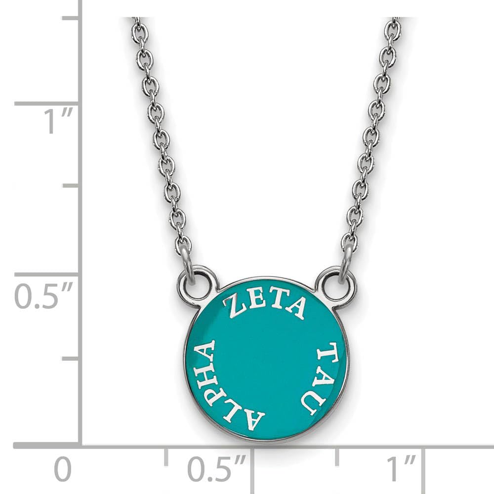 Sterling Silver 18in Official Licensed Greek Sororities Zeta Tau Alpha (ZTA) XS Enamel Pendant w/Necklace