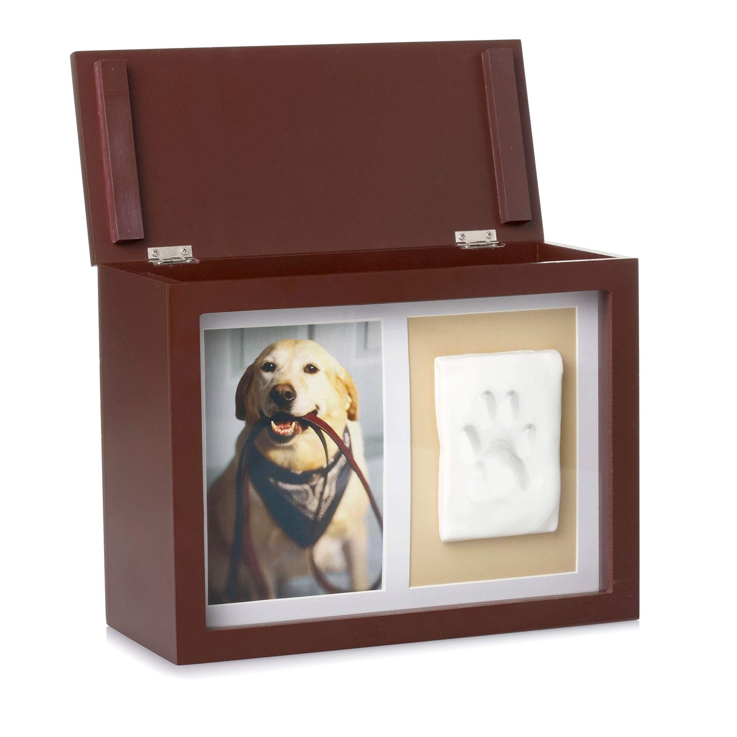 Pearhead Pet Photo Memory Box and Impression Kit for Dog or Cat Paw Print, Espresso