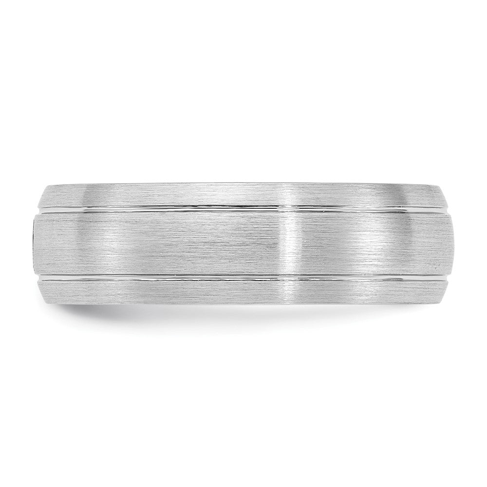 Cobalt Polished, Brushed & Grooved Diamond 8mm Men's Band