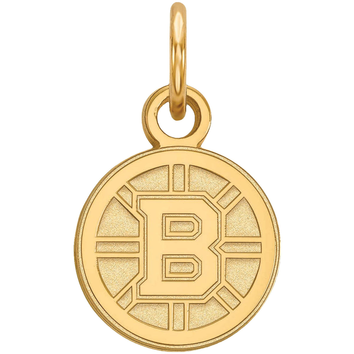Sterling Silver Gold Plated NHL LogoArt Boston Bruins Ex-Small Pendant