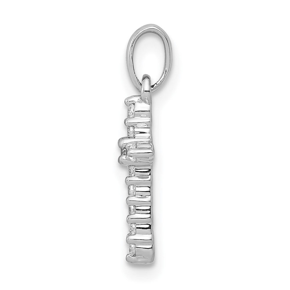 14k White Gold 1/10 carat Lab Grown Diamond VS/SI+ G+ Cross Pendant