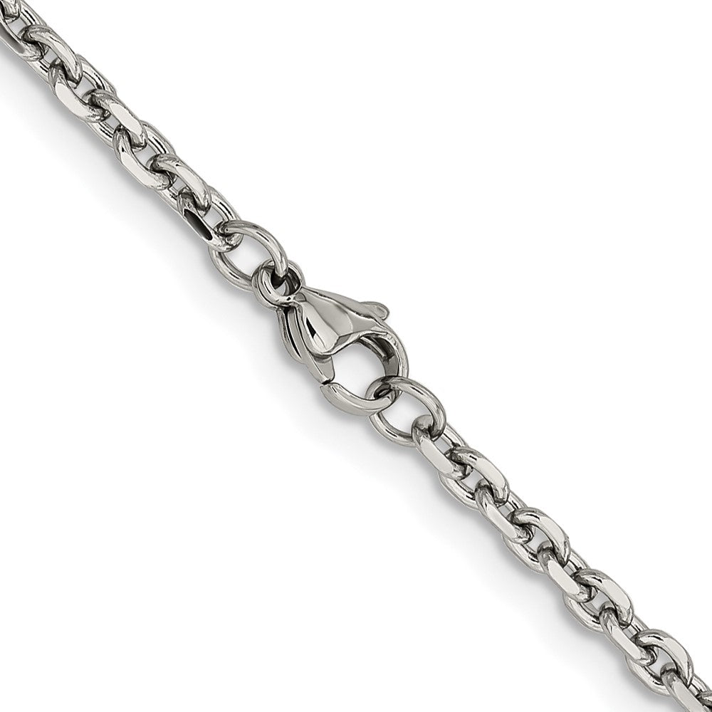 Stainless Steel Polished 3.4mm 18in Cable Chain