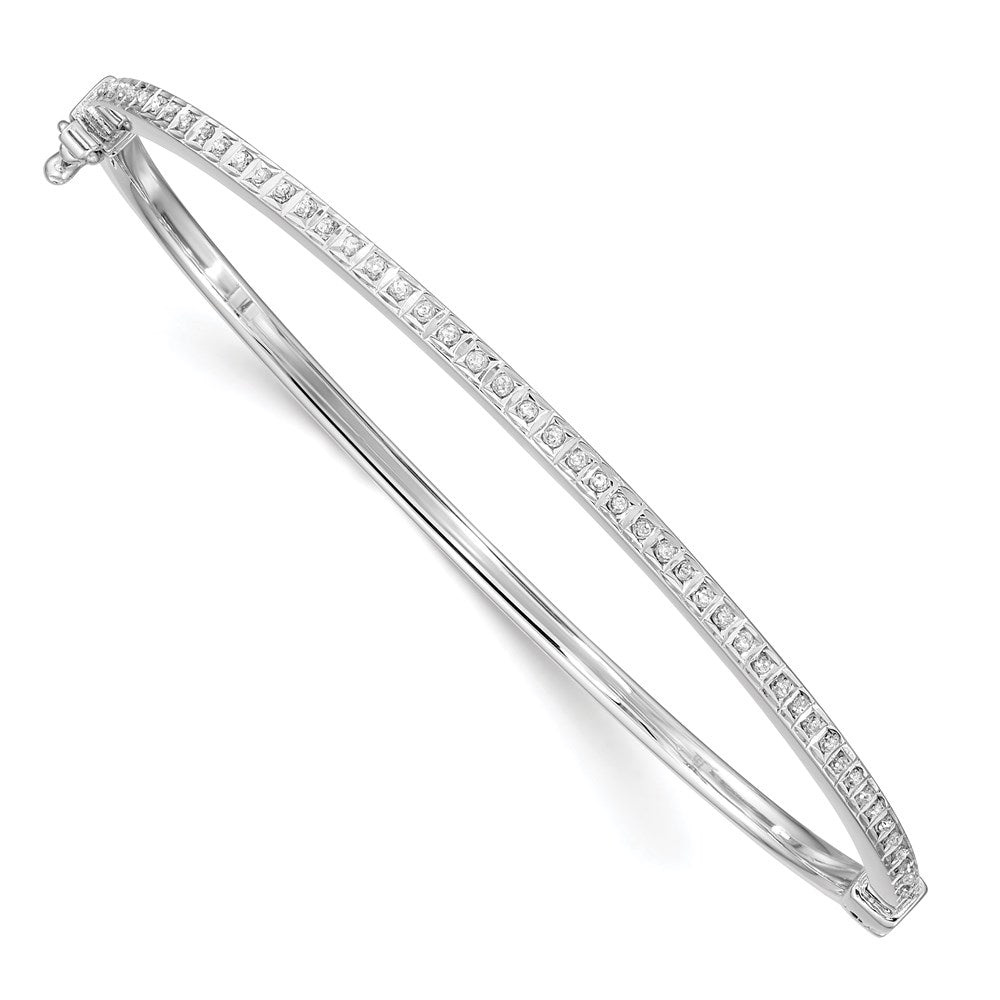 Diamond Fascination Diamond Mystique Sterling Silver Platinum-plated carart Diamond Bangle 7 inches
