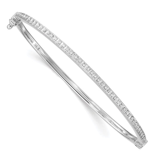 Diamond Fascination Diamond Mystique Sterling Silver Platinum-plated carart Diamond Bangle 7 inches