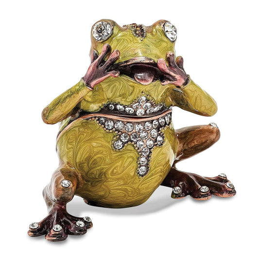 Pewter Enamel Oh My Frog Trinket Box
