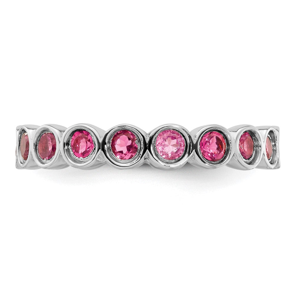 Sterling Silver Stackable Expressions Pink Tourmaline Ring Size -8