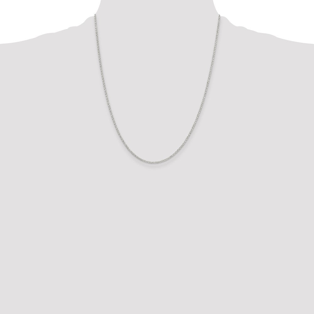 Sterling Silver 1.5mm Diamond-cut Cable Chain 22 Inches