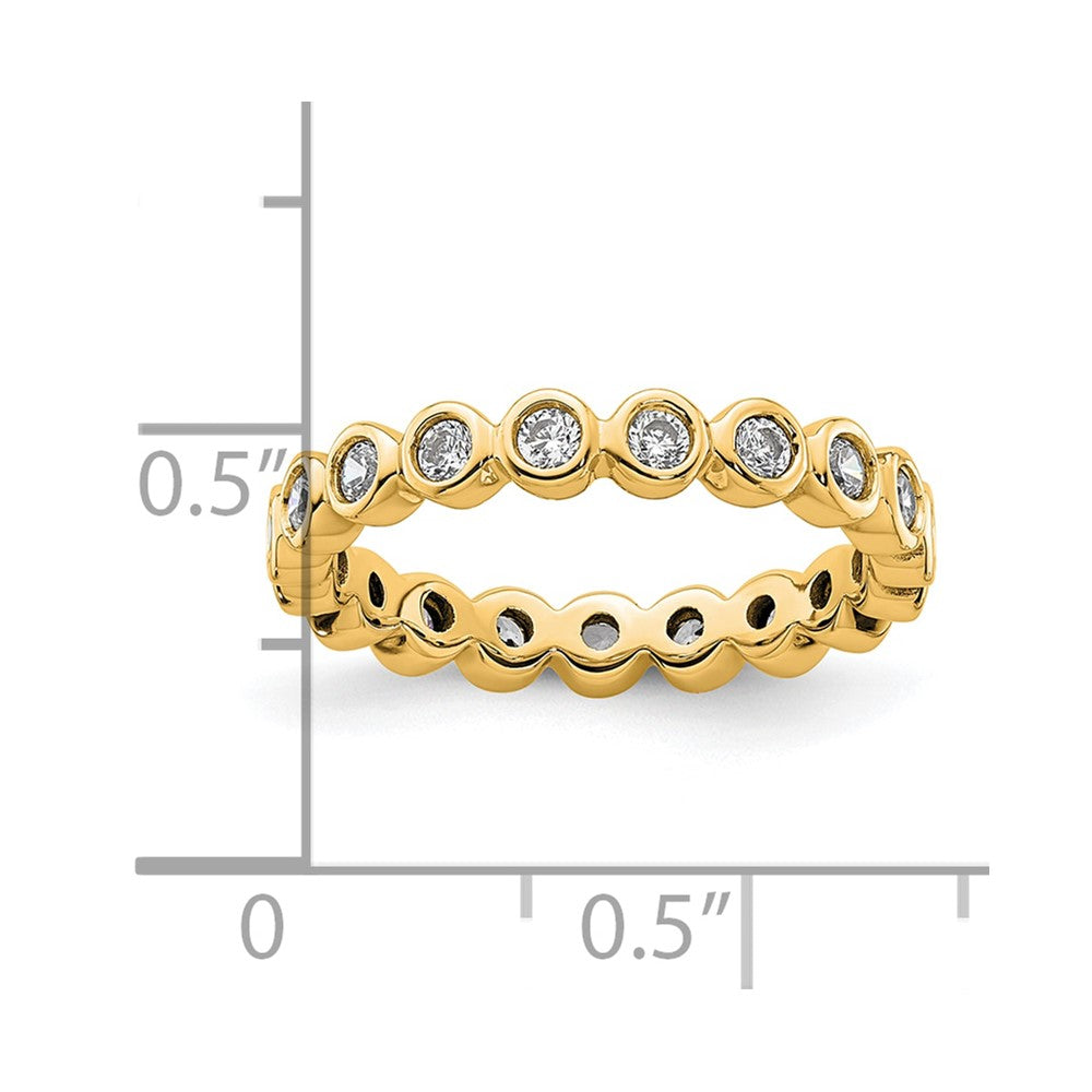 14k Polished Size 5.5 Bezel-set 1/2 carat Diamond Complete Eternity Band