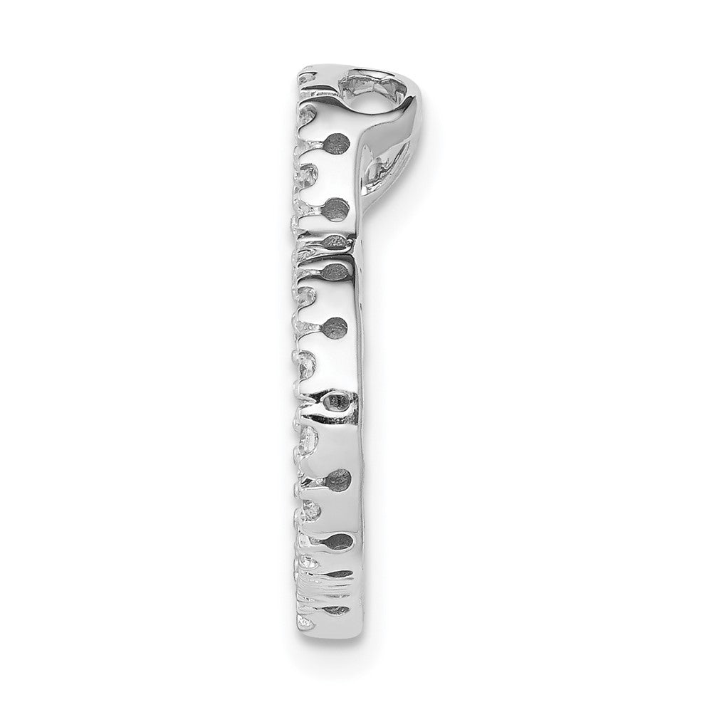 14k White Gold 1/5 carat Lab Grown Diamond VS/SI+ G+ Heart Chain Slide Pendant