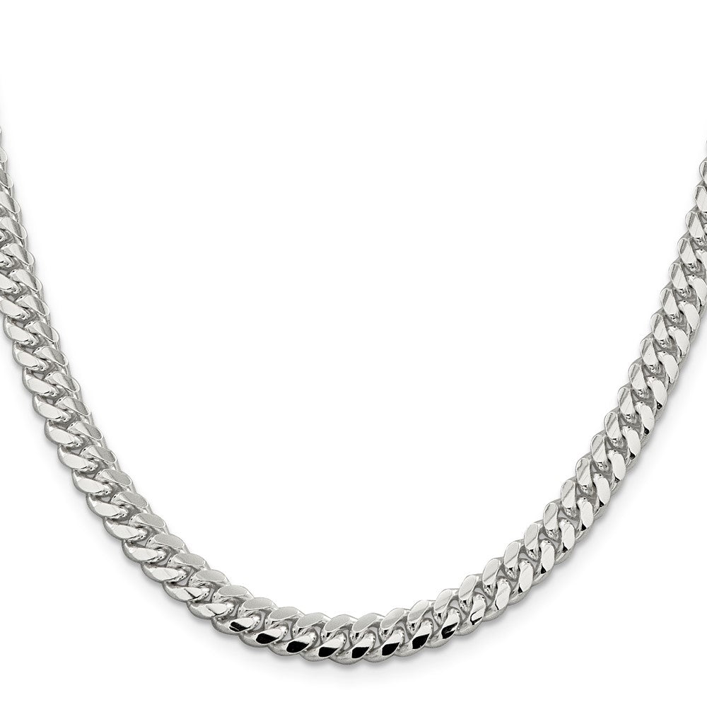 Sterling Silver 6.4mm Polished Domed Curb Chain 22 Inches