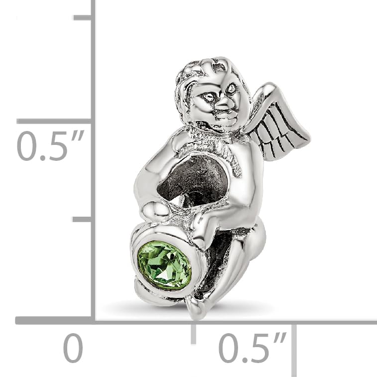 Sterling Silver Reflections August CZ Antiqued Bead