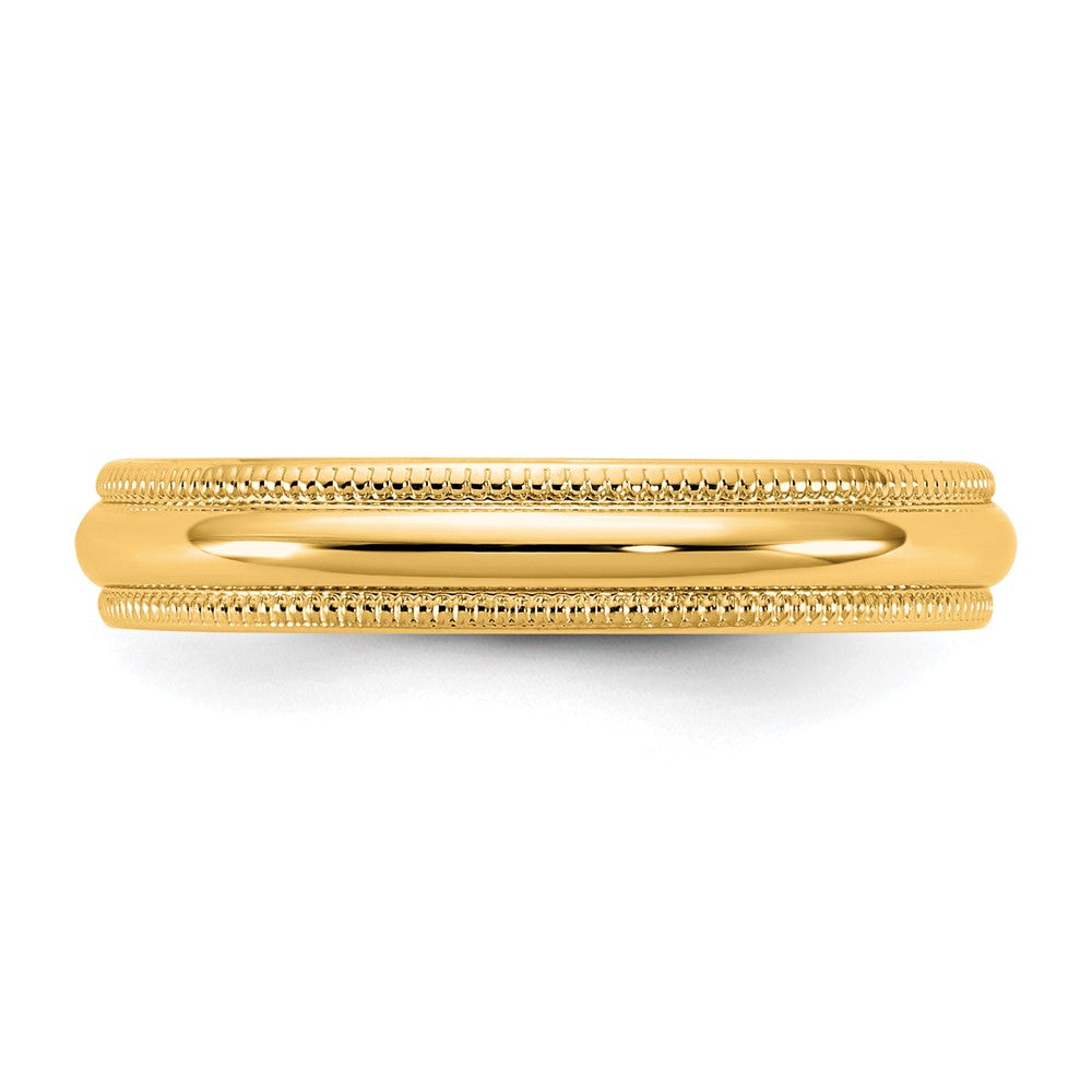 10KY 3.5mm LTW Milgrain Half Round Band Size 7