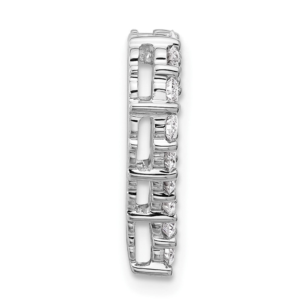 14k White Gold 1 carat Lab Grown Diamond VS/SI+ G+ Complete Heart Chain Slide Pendant