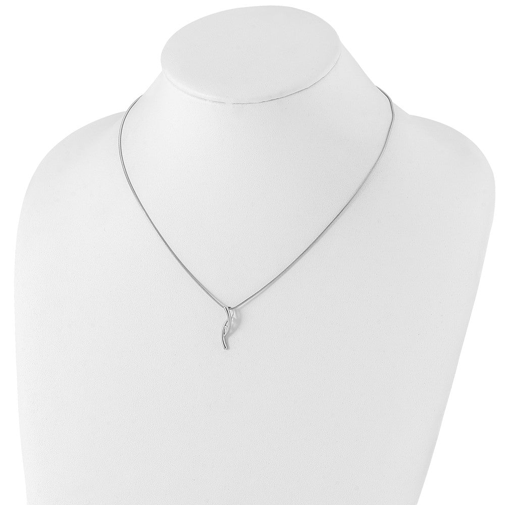 White Ice Sterling Silver Rhodium-plated 18 Inch Diamond Necklace with 2 Inch Extender 18 Inches