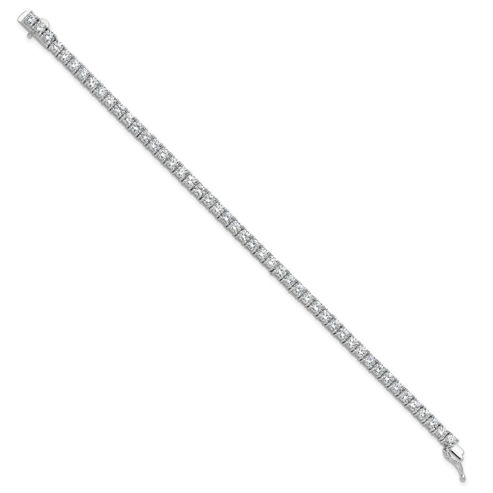 Sterling Shimmer Sterling Silver Rhodium-plated 3.5mm CZ 48 Stone 7 inch Bracelet 7 inches