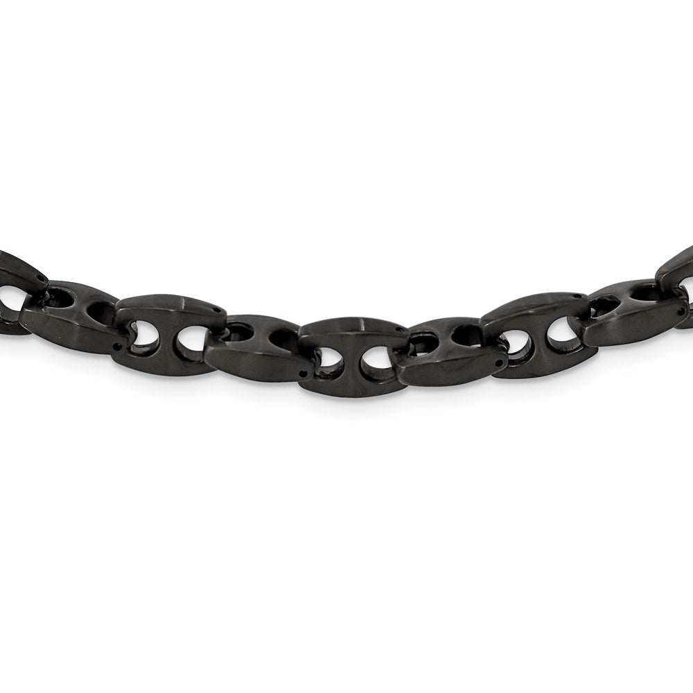 Stainless Steel Brushed Black IP-plated 24in Link Necklace