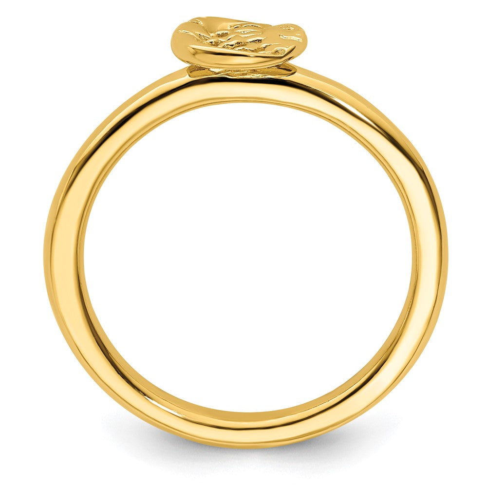 Sterling Silver Stackable Expressions Yellow-plated Sun/Moon Ring Size -9