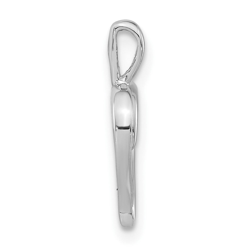 Sterling Silver Polished Diamond Heart Pendant