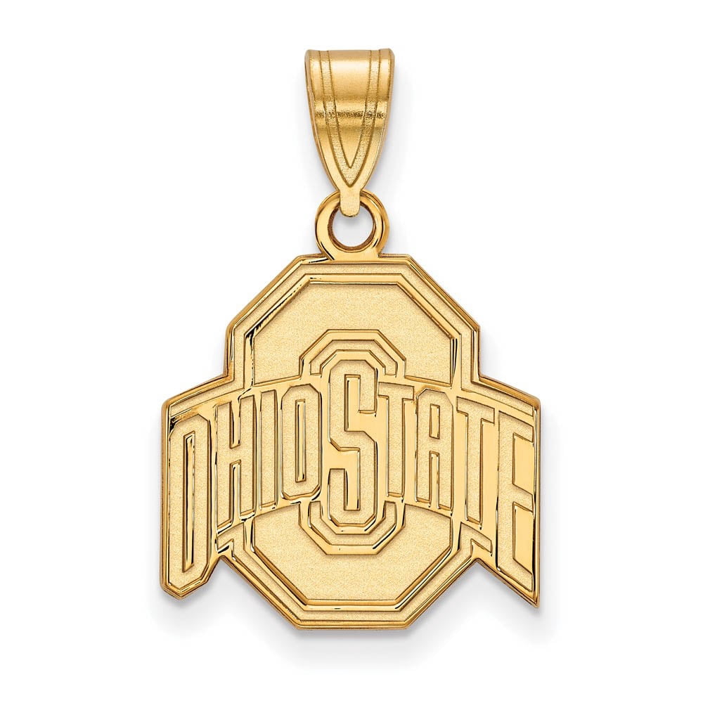 Beautiful Sterling Silver w/GP LogoArt Ohio State University Medium Pendant