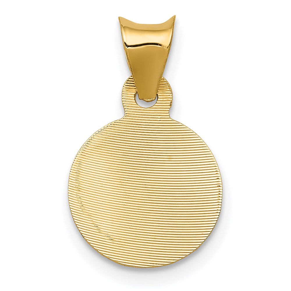 14K Polished D/C Lady Of Guadalupe Circle Pendant